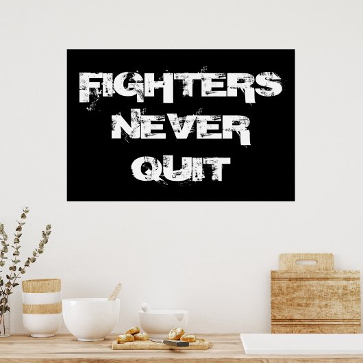 ファイターズネバーやめ感動的ボクシング ポスター (キッチン)