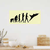 ファイター飛んでいるパイロット空軍パイロットの作業 ポスター (キッチン)