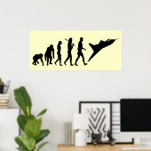 ファイター飛んでいるパイロット空軍パイロットの作業 ポスター (ホームオフィス)