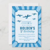 ファイター飛行機キッズフライトバースデーパーティー 招待状 (正面)