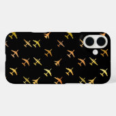 ファイター飛行機、黒 Case-Mate iPhoneケース (裏面 (横))