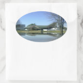 ファイター飛行機（F4 – ファントム）ステッカー 楕円形シール (バッグ)