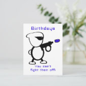 ファイティングエイリアン誕生日 ポストカード (スタンド正面)