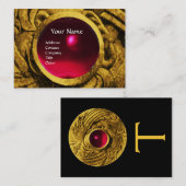 ファイティンググリフィンズモノグラム、金ゴールドブラックレッドルビー 名刺 (正面/裏面)