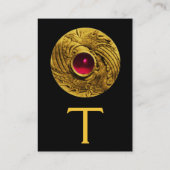 ファイティンググリフィンズモノグラム、金ゴールドブラックレッドルビー 名刺 (裏面)