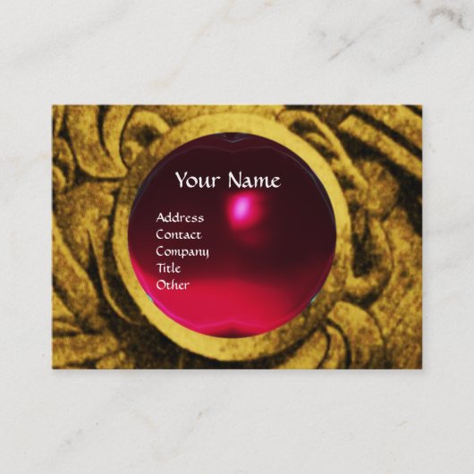 ファイティンググリフィンズモノグラム、金ゴールドブラックレッドルビー 名刺 (正面)