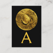 ファイティンググリフィンズモノグラム、金ゴールドメタリックブラック 名刺 (裏面)