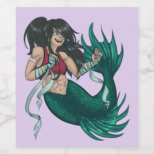 ファイティンググリーンマーメイドタフファンタジー ワインラベル (シングルラベル)