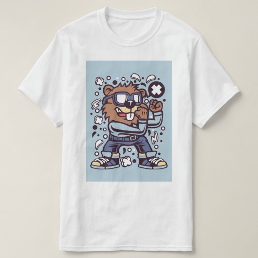 ファイティングビーバー Tシャツ (デザイン正面)