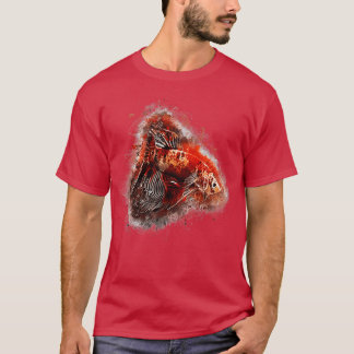 ファイティングフィッシュコイハーフムーン Tシャツ