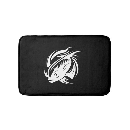 ファイティングフィッシュポートレートタトゥー バスマット (正面)
