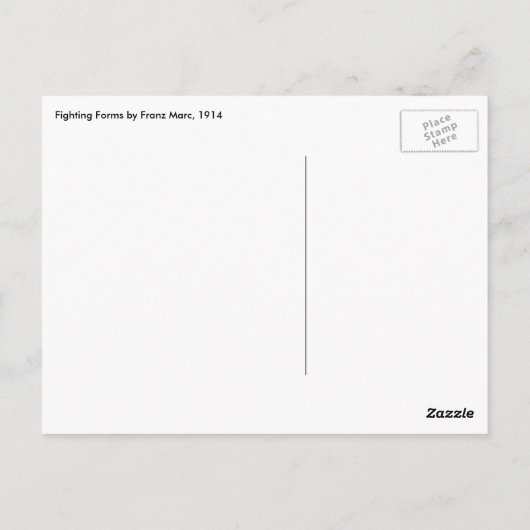 ファイティング型枠バイフランツ・マルクヴィンテージファインアート ポストカード (裏面)