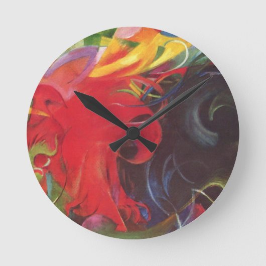 ファイティング型枠バイフランツ・マルクヴィンテージファインアート ラウンド壁時計 (正面)