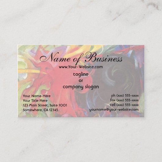 ファイティング型枠by Franz Marc; Kempfende Formen 名刺 (正面)