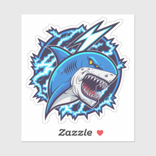 ファイティング忍者シャークイラストレーションシール シール (シート)