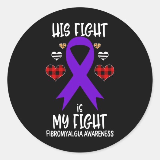 ファイトは私のファイト線維筋痛認識度リボンブ ラウンドシール (正面)