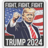 ファイトファイトファイトドナルドトランプ2024デカールバンパー シール (正面)