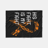 ファイト私の戦い多発性硬化症認識度1 フリースブランケット (正面(横))