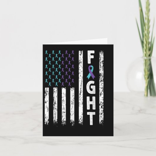 ファイト米国国旗 – 自殺防止認識度リブ カード (正面)