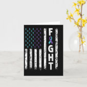 ファイト米国国旗 – 自殺防止認識度リブ カード (黄色い花)