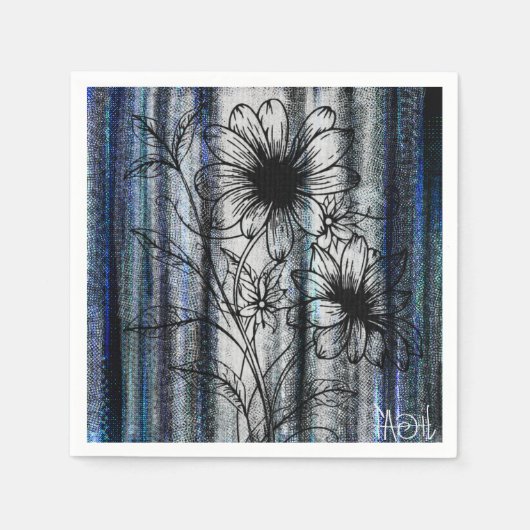 ファイナリーフラワーアート スタンダードカクテルナプキン (正面)