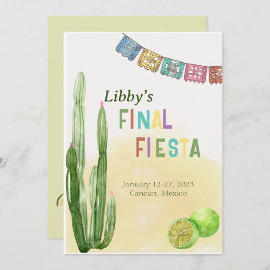 ファイナルバチェロレッテ招待状日程 招待状 (正面/裏面)