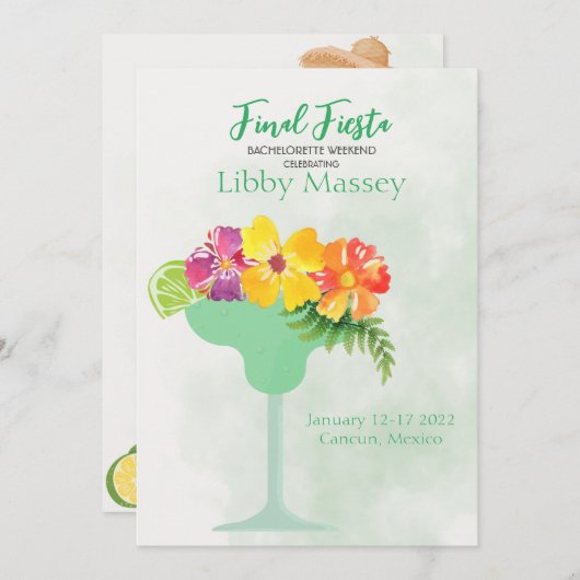 ファイナルバチェロレッテ招待状日程 招待状 (正面/裏面)