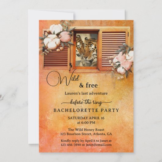 ファイナルファイリングタイガーバチェロレッテ 招待状 (裏面)