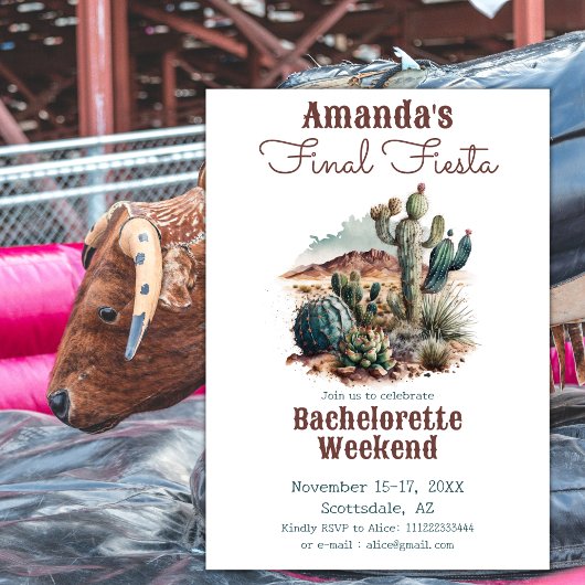 ファイナルフィエスタスコッツデールバチェロレッテ週末 招待状