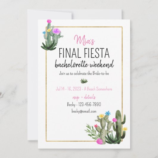 ファイナルフィエスタバチウィークエンド招待状 招待状 (正面)