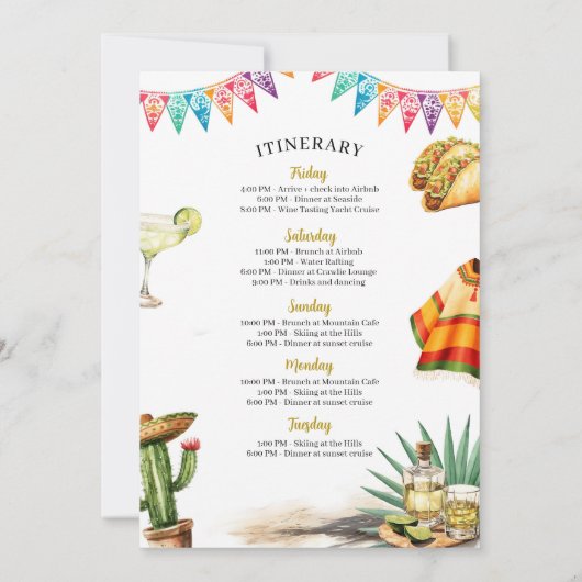 ファイナルフィエスタバチェロレッテトリップパーティー 招待状 (裏面)