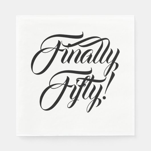 ファイナルフィフティ白黒誕生日 スタンダードランチョンナプキン (正面)