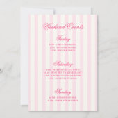 ファイナルフラミングルピンクストライプのバチェロレッテ 招待状 (裏面)