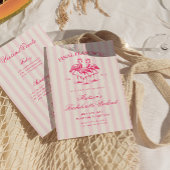 ファイナルフラミングルピンクストライプのバチェロレッテ 招待状