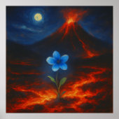 ファイナルフラワーパステル絵を描ズスタイルランドスケープアート ポスター (正面)