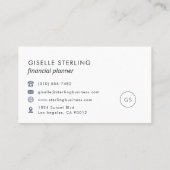 ファイナンシャルプランナーネイビーブルーモダンラグジュアリー 名刺 (裏面)