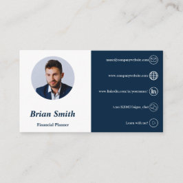 ファイナンシャルプランナーホワイト&ブルー名刺 ロイヤリティカード