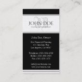 ファイナンシャルプランナーローマプラチナモノグラム 名刺 (裏面)