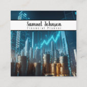 ファイナンシャルプランナー会計士資産管理 スクエア名刺 (正面)