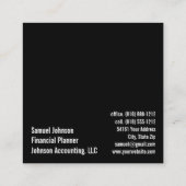 ファイナンシャルプランナー会計士資産管理 スクエア名刺 (裏面)