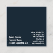 ファイナンシャルプランナー会計士資産管理 スクエア名刺 (裏面)