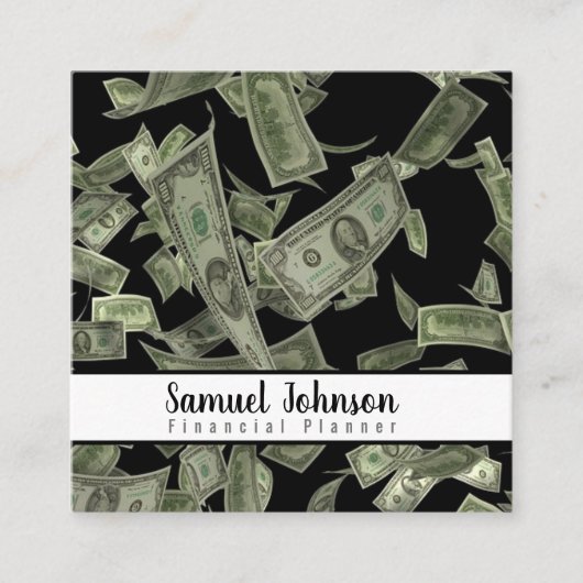 ファイナンシャルプランナー会計士資産管理 スクエア名刺 (正面)
