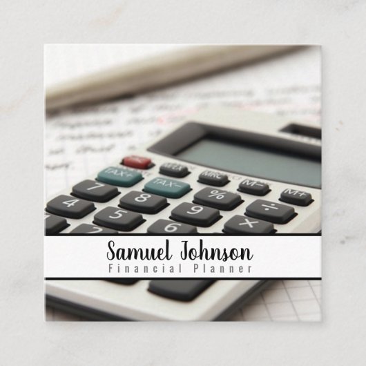 ファイナンシャルプランナー会計士資産管理 スクエア名刺 (正面)