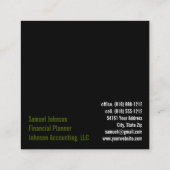 ファイナンシャルプランナー会計士資産管理 スクエア名刺 (裏面)