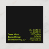 ファイナンシャルプランナー会計士資産管理 スクエア名刺 (裏面)