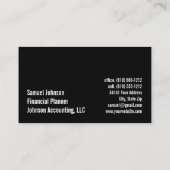 ファイナンシャルプランナー会計士資産管理 名刺 (裏面)