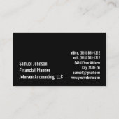 ファイナンシャルプランナー会計士資産管理 名刺 (裏面)