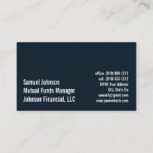 ファイナンシャルプランナー会計士資産管理 名刺 (裏面)