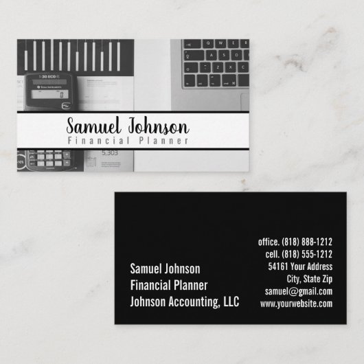 ファイナンシャルプランナー会計士資産管理 名刺 (正面/裏面)