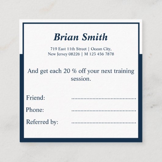 ファイナンシャルプランナー 紹介プログラム 四角形 スクエア名刺 (裏面)